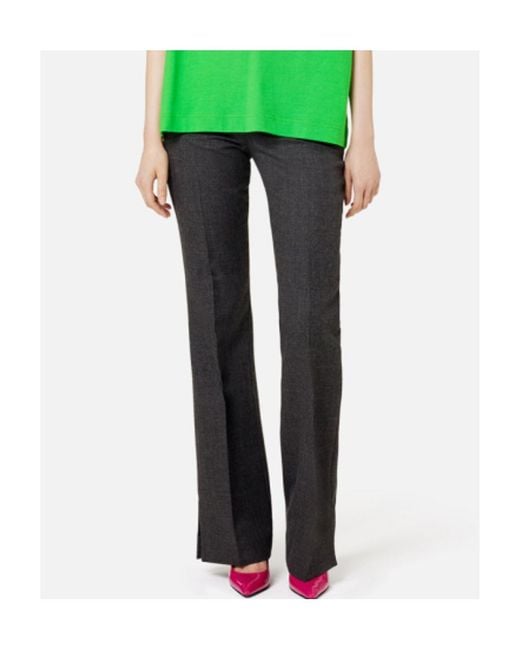 AMI Gray Ami Mid-Rise Flared Tailored Trousers