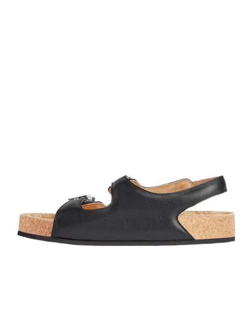 Balenciaga Black X Scholl Strap Flat Sandals for men