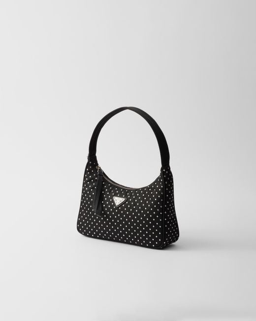 Prada Black Re-Edition Re-Nylon Mini Bag With Studs