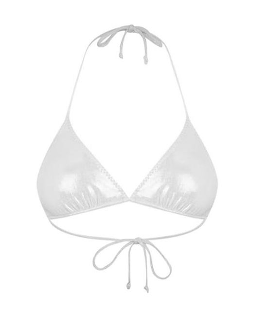 Norma Kamali White String Bikini Top