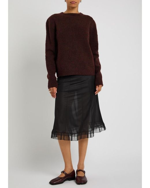 Maison Margiela Brown Brushed Wool-Blend Jumper