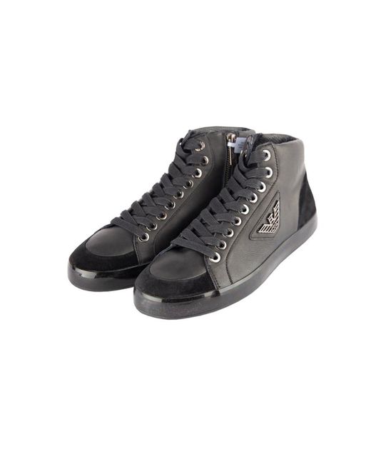 Emporio Armani Brown Logo Casual Sneakers