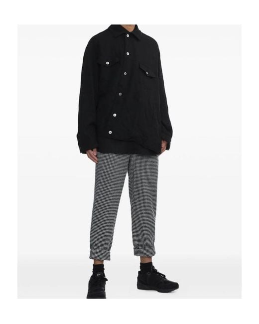 Comme des Garçons Gray Houndstooth Trousers