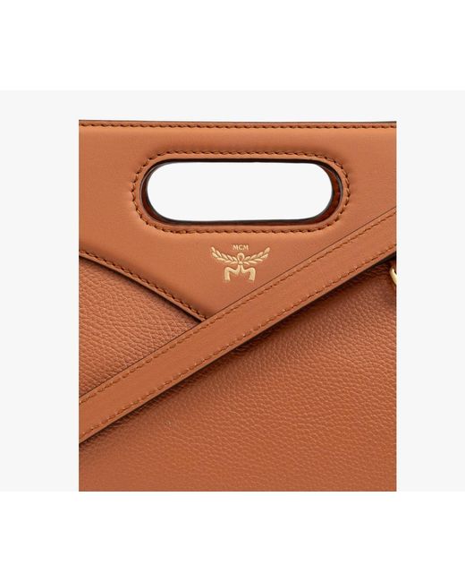 MCM Brown Logo Printed Strapped Shoulder Bag