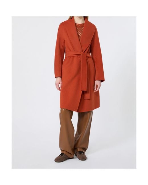 Max Mara Red Long-Sleeved Coat