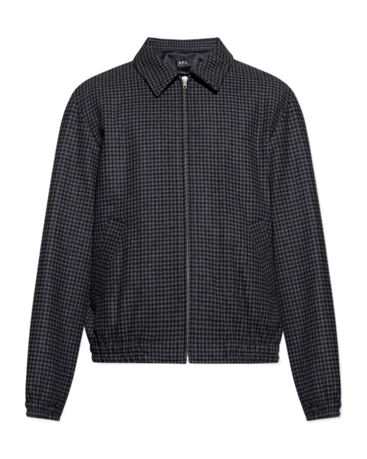 A.P.C. Black Checked Zipped Jacket for men