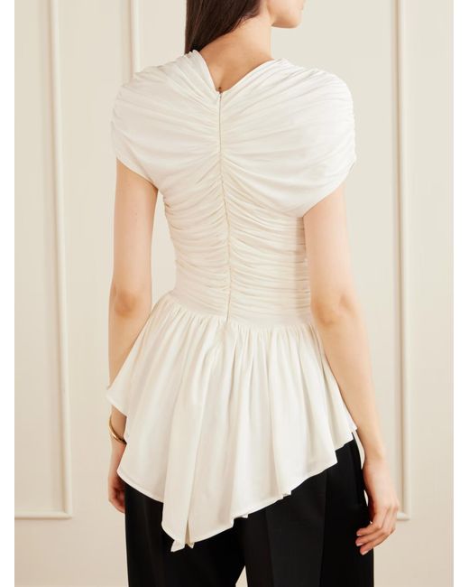 TOVE White Ruffled Hem Top