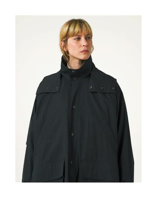 Lemaire Removable Hood Raincoat in Black | Lyst Lemaire Removable Hood Raincoat in Black | Lyst