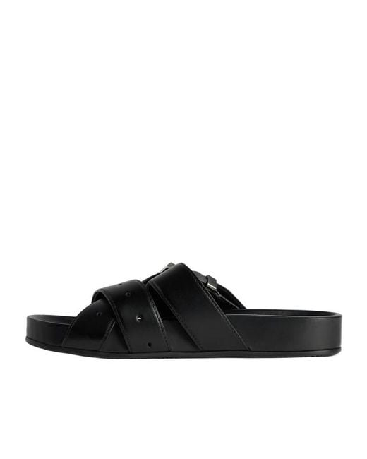 Balenciaga Black Belt Slide Sandals for men