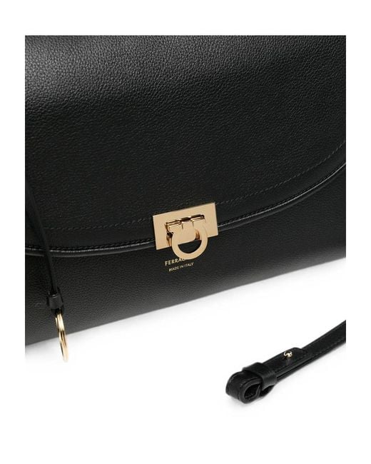Ferragamo Black Flap Shoulder Bag