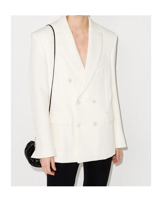 Wardrobe NYC White Double-Breasted Blazer