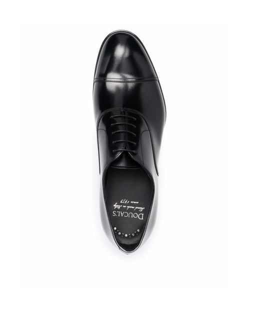 Doucal's Black Almond Toe Lace-Up Shoes for men