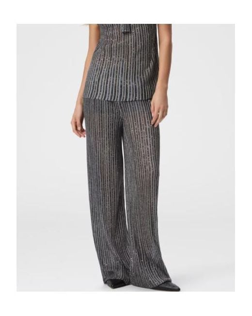 Missoni Gray Sequins Embellished Elastic Waist Long Trousers