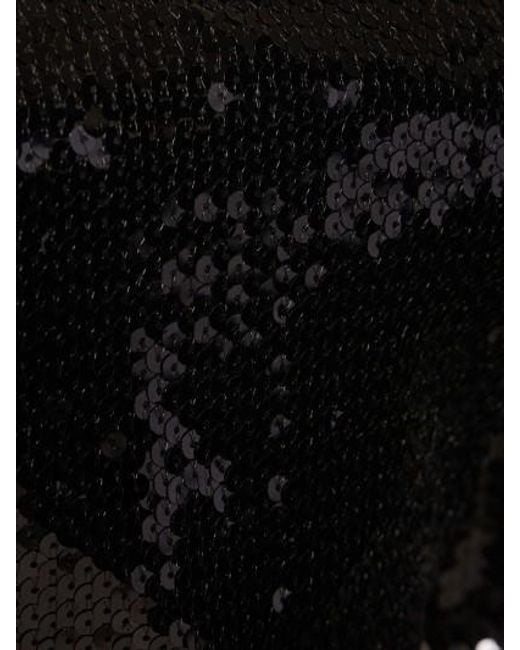David Koma Black Strapless Sequined Blouse