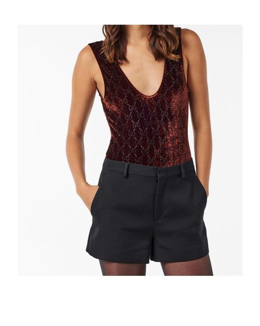Gucci Red Sleeveless Bodysuit