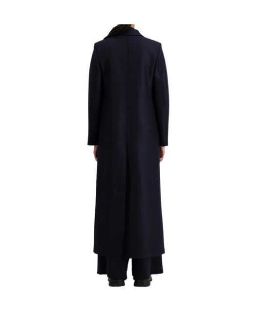 Harris Wharf London Blue Long Double Breasted Tailored Coat Pressed Wool