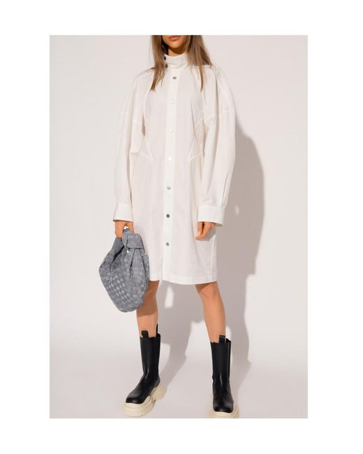 Bottega Veneta White Long Sleeved Shirt Dress