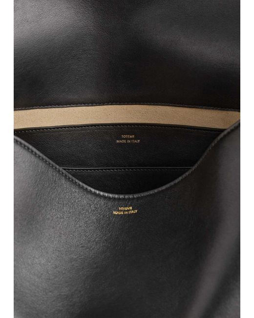 Totême Black Totême T-Lock Foldover Top Shoulder Bag