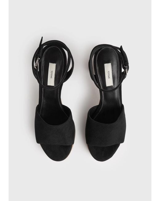 Totême Black Platform High-Heeled Sandals