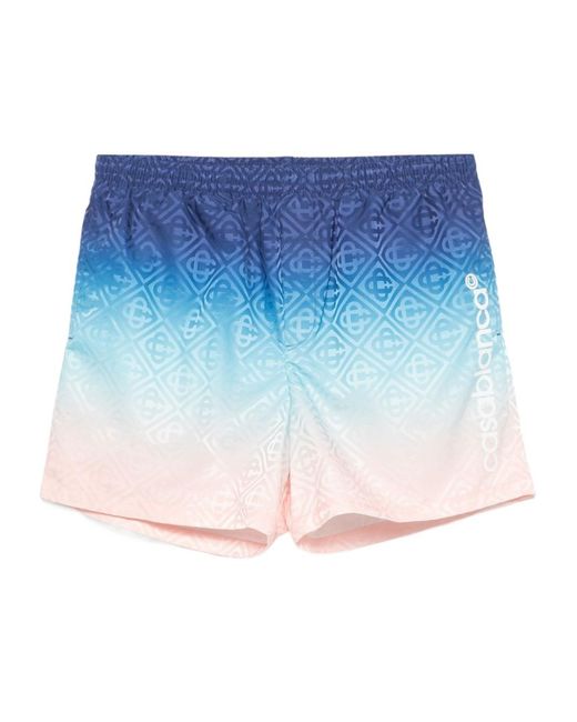 Casablanca Blue Jacquard Gradient Swim Shorts for men