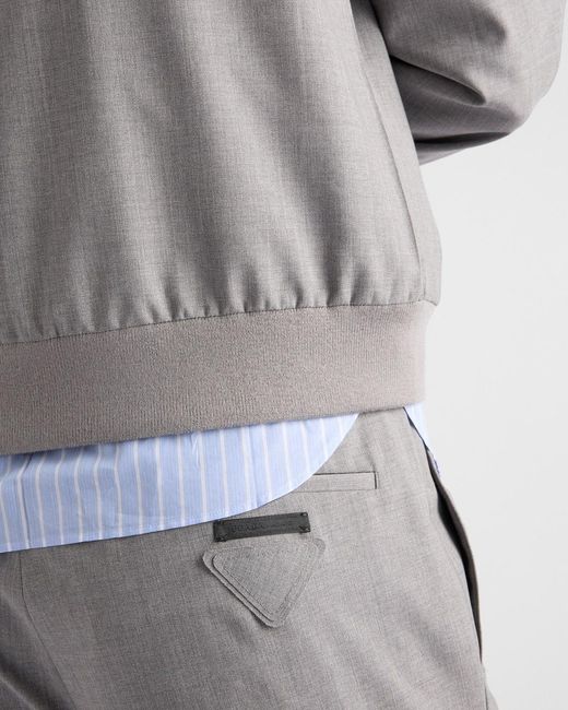 Prada Gray Triangle-Patch Trousers for men