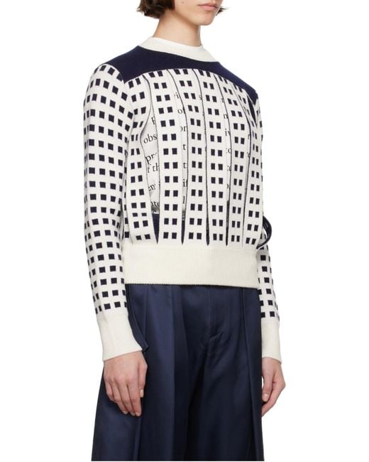 J.W. Anderson Black Jacquard Slit Sweater