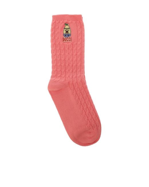 Gucci Pink Logo Socks