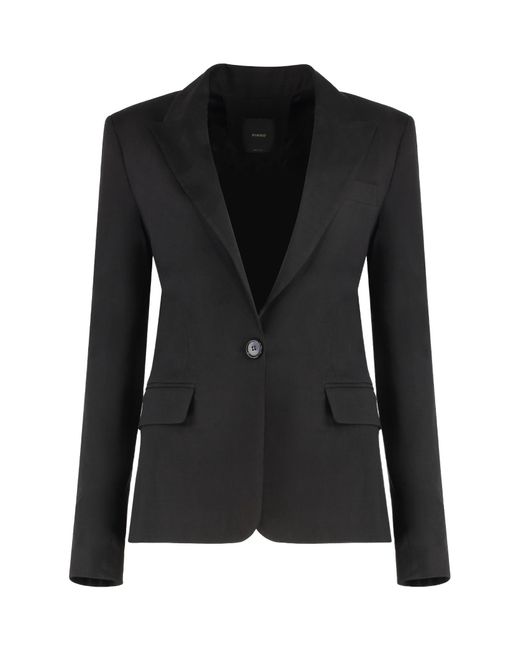 Pinko Black Single-Breasted Tailored Blazer
