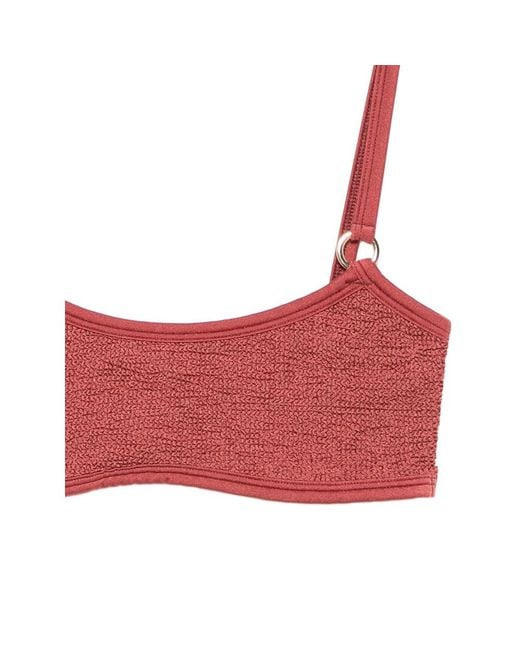 Hunza G Red Iris Two-Piece Crinkle Bikini Set