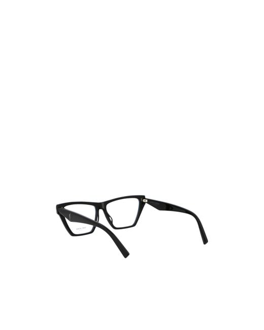 Saint Laurent White Eyewear Cat-Eye Frame Glasses