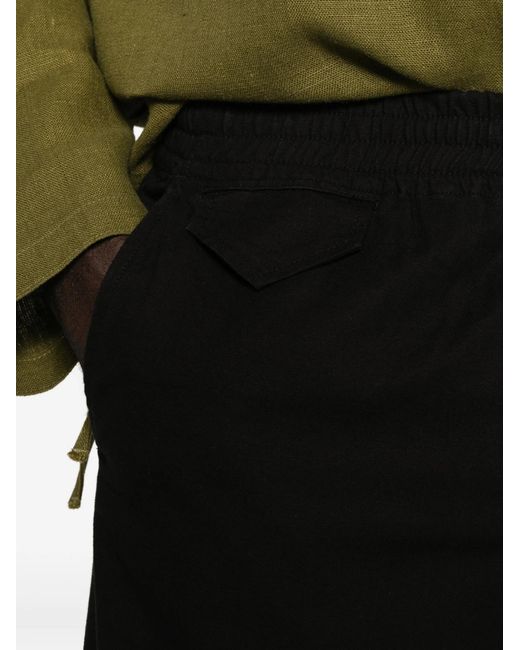A.P.C. Black Wide-Leg Drawstring Trousers for men