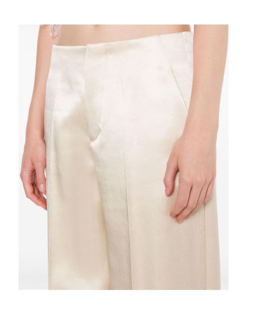 Philosophy Di Lorenzo Serafini White Satin Pleated Trousers