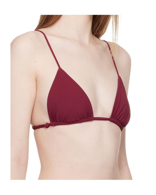 Jil Sander Red Jersey Tangle Bikini Top