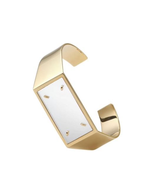 Maison Margiela Metallic Rectangular Plaque Cuff Bracelet for men