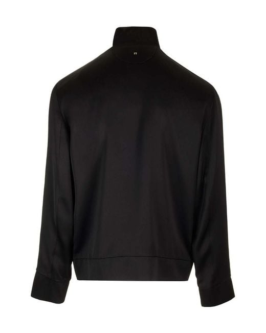 Valentino Black Zip-Up High Neck Jacket for men