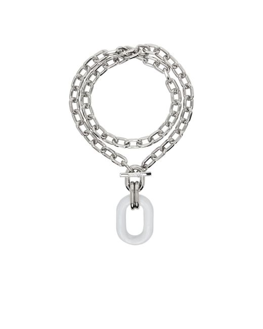 Rabanne White Double Xl Link Pendant Necklace