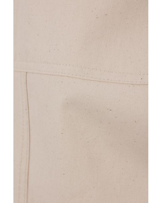 Plan C Natural Belted Canvas Trousers