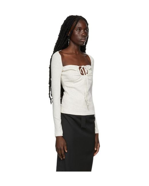 Rosetta Getty White Square Collar T-Shirt