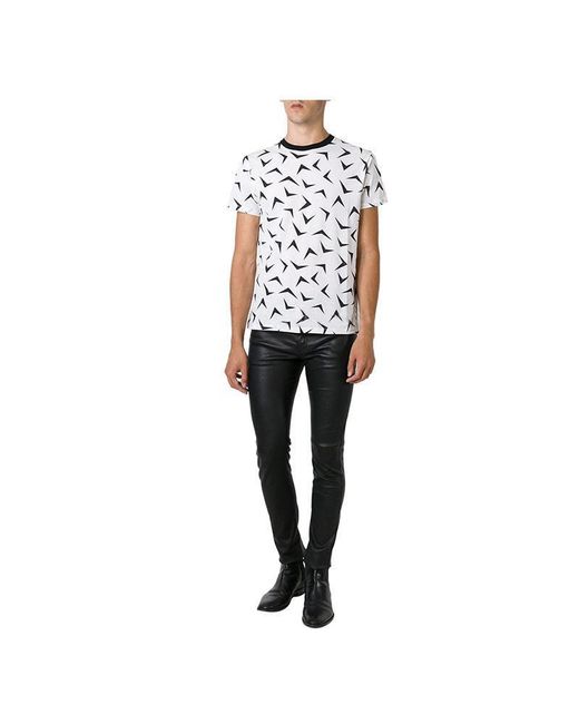 Saint Laurent White Printed T-Shirt for men
