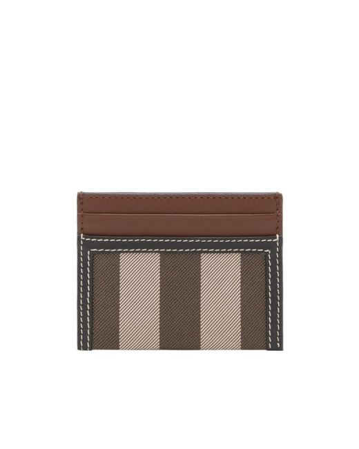 Burberry Brown Check Pattern Card Holder