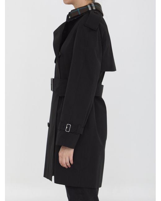Burberry Black Double Breasted Belted Waist Coat