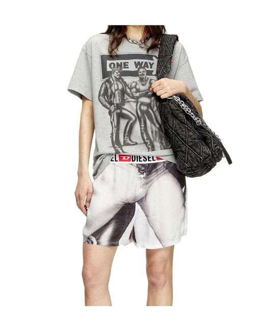 DIESEL White Tom Of Finland Graphic Print T-Shirt for men