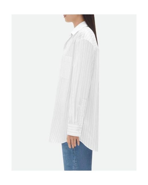 Bottega Veneta White Pinstripe Shirt