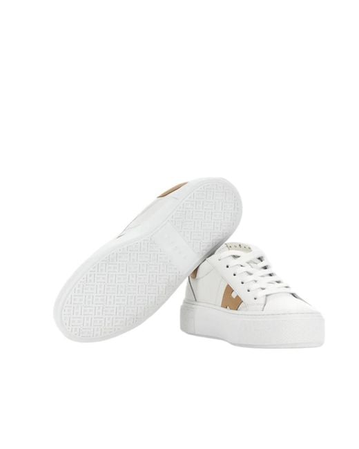 Hogan White H705 Leather Sneakers