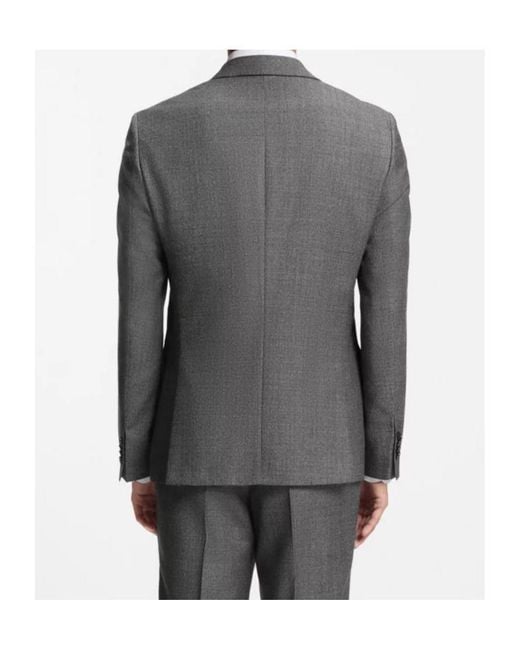 Boss Gray Micro-Patterned Slim-Fit Jacket for men