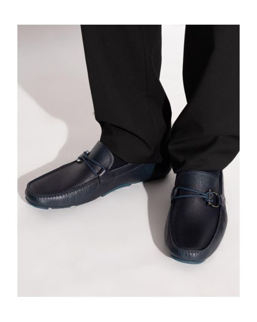 Ferragamo Black Flat Tops With Loafers for men
