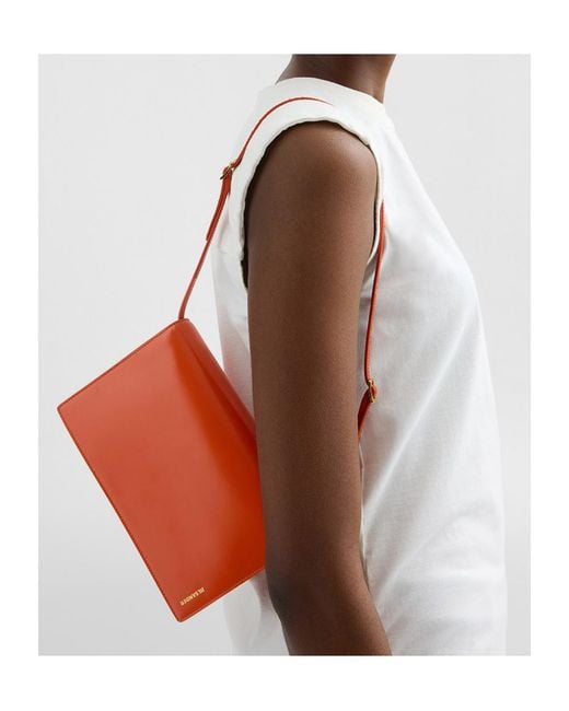 Jil Sander Red File Small Shoulder Bag
