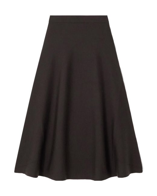 Gabriela Hearst Black Freddie Wool, Silk And Cashmere-Blend Midi Skirt
