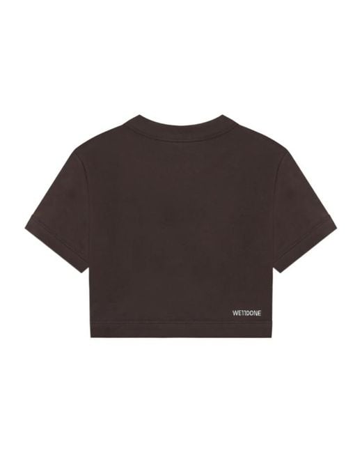 we11done Brown Pattern Printed T-Shirt