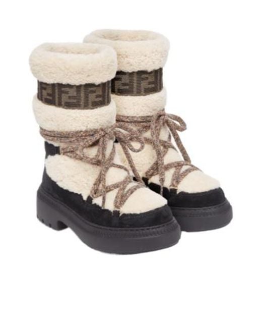 Fendi Multicolor Après Chic Genuine Shearling Boot